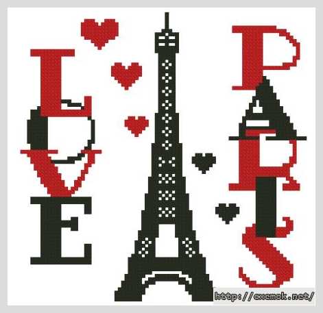 Download embroidery patterns by cross-stitch  - Париж