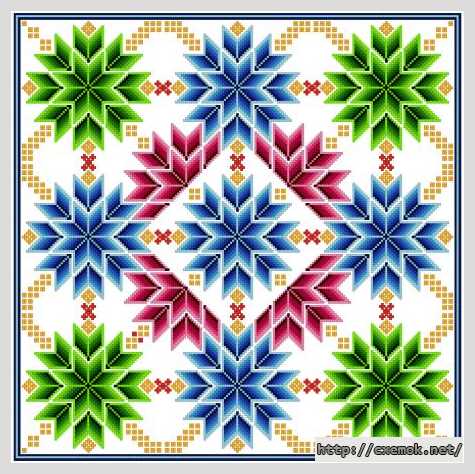 Download embroidery patterns by cross-stitch  - Подушка звезды