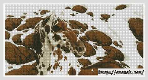 Download embroidery patterns by cross-stitch  - Мустанг лошадь