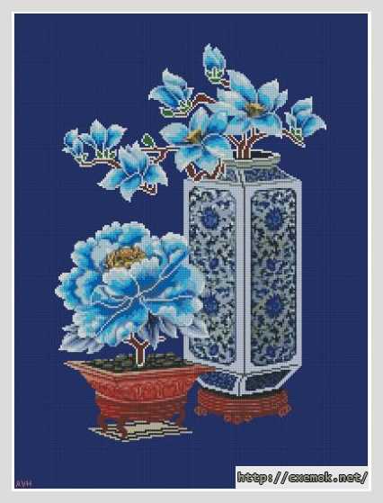 Download embroidery patterns by cross-stitch  - Натюрморт в китайском стиле