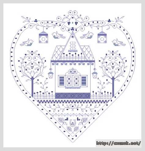 Download embroidery patterns by cross-stitch  - Сердечко