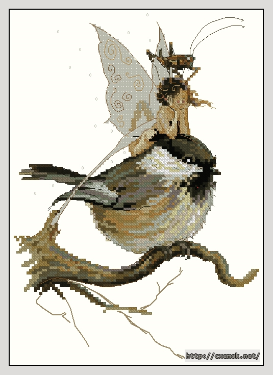 Download embroidery patterns by cross-stitch  - The tit''s fairy, author 