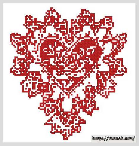 Download embroidery patterns by cross-stitch  - Сердце