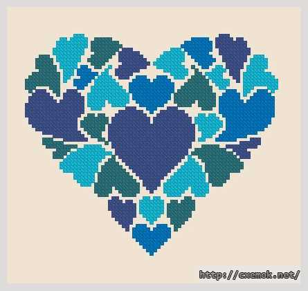 Download embroidery patterns by cross-stitch  - Сердце