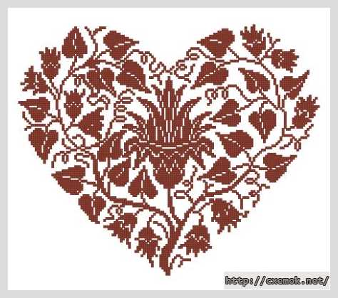 Download embroidery patterns by cross-stitch  - Монохромное сердце
