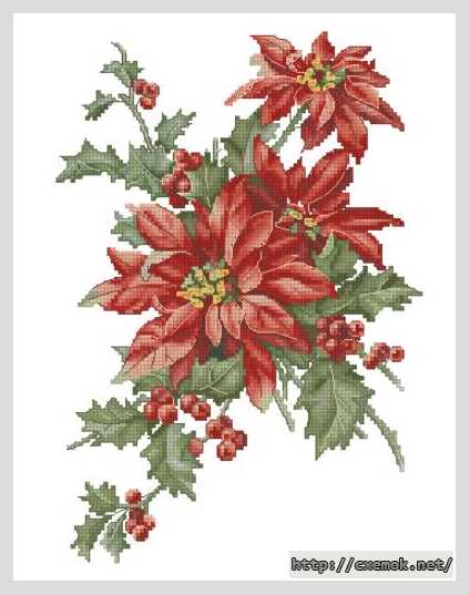 Download embroidery patterns by cross-stitch  - Рождественский цветок