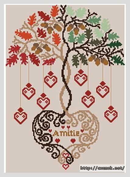 Download embroidery patterns by cross-stitch  - Дерево любви