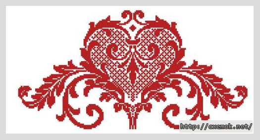 Download embroidery patterns by cross-stitch  - Красное сердце