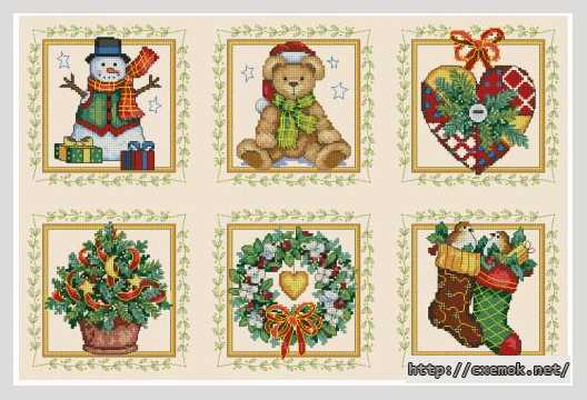 Download embroidery patterns by cross-stitch  - Рождественские украшения