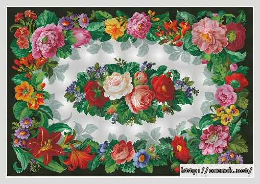 Download embroidery patterns by cross-stitch  - Цветочный гобелен