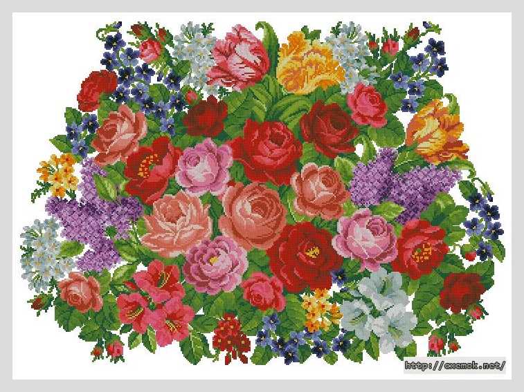 Download embroidery patterns by cross-stitch  - Сумка викторианский букет