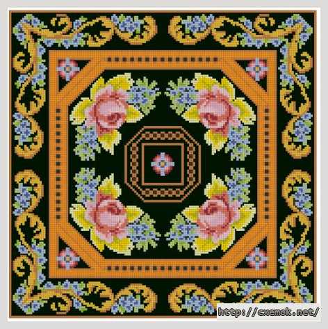 Download embroidery patterns by cross-stitch  - Подушка цветочная думочка