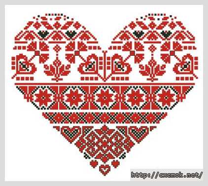 Download embroidery patterns by cross-stitch  - Сердечко