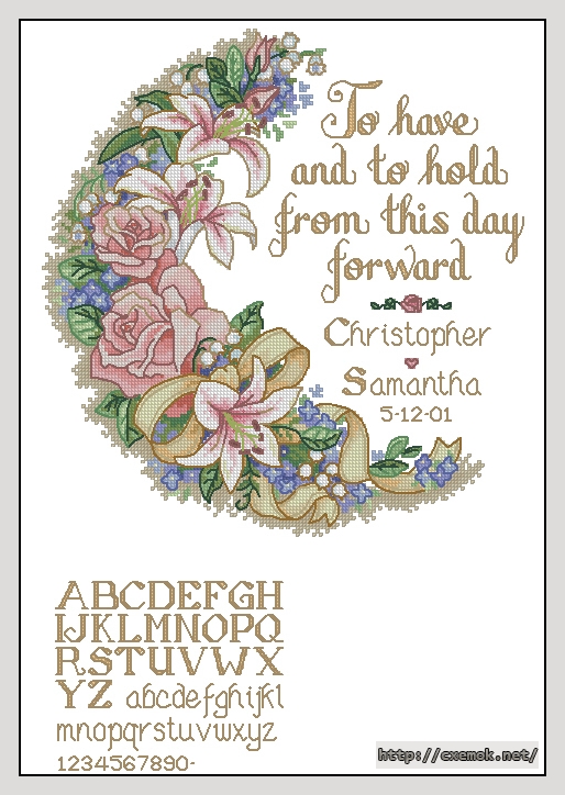 Download embroidery patterns by cross-stitch  - To have and to hold wedding recor, author 