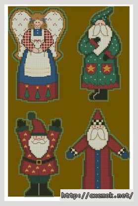 Download embroidery patterns by cross-stitch  - Рождественские персонажи