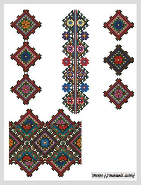 Download embroidery patterns by cross-stitch  - Вишиванка борщівські мотиви