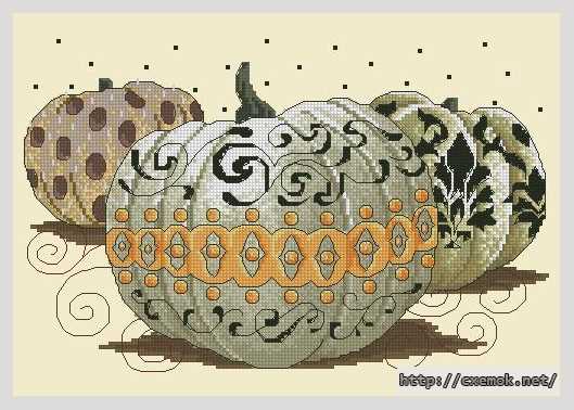 Download embroidery patterns by cross-stitch  - Элегантные тыковки
