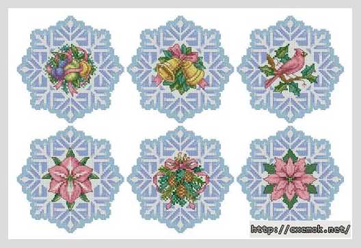 Download embroidery patterns by cross-stitch  - Элегантные снежинки