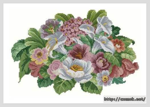 Download embroidery patterns by cross-stitch  - Букет с каллами