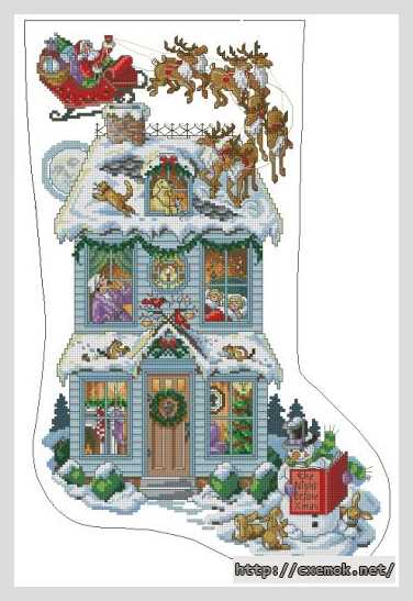 Download embroidery patterns by cross-stitch  - Сапог в ночь перед рождеством