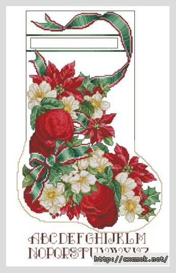 Download embroidery patterns by cross-stitch  - Сапожок красные розы и яблоня