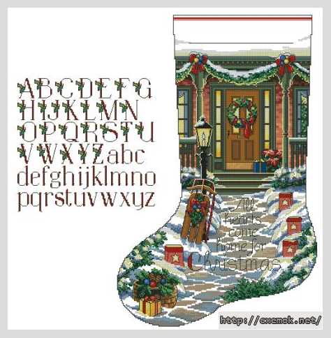 Download embroidery patterns by cross-stitch  - Сапог домой в рождество