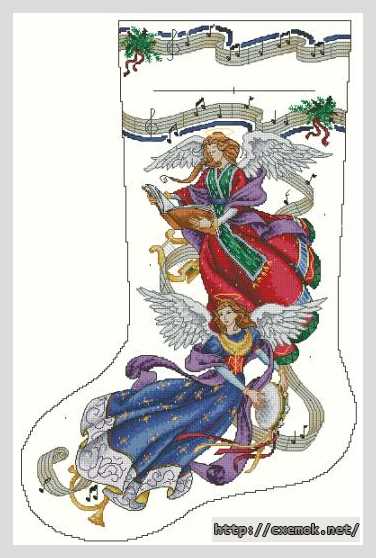 Download embroidery patterns by cross-stitch  - Сапог ангельская гармония
