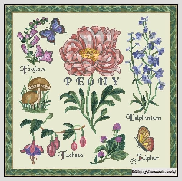 Download embroidery patterns by cross-stitch  - Floral potpourri, author 