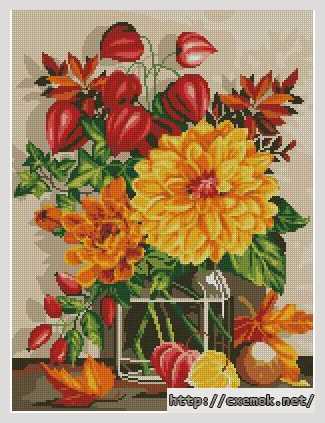 Download embroidery patterns by cross-stitch  - Осенний натюрморт