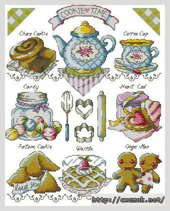 Download embroidery patterns by cross-stitch  - Чайный семплер