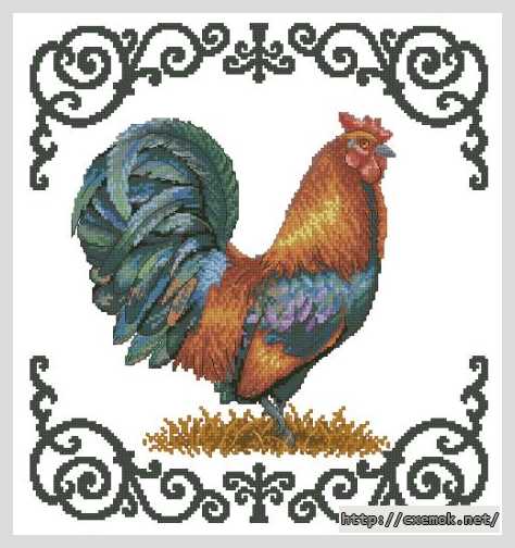 Download embroidery patterns by cross-stitch  - Петух