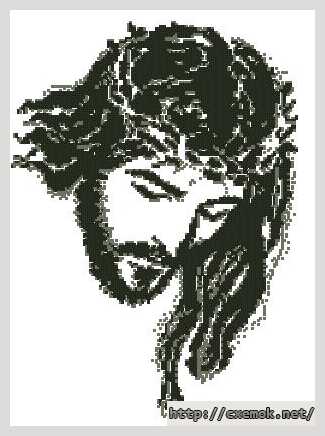 Download embroidery patterns by cross-stitch  - Иисус в терновом венце
