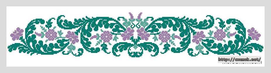 Download embroidery patterns by cross-stitch  - Цветочный орнамент