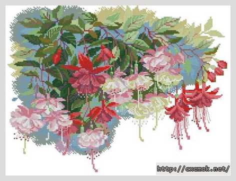 Download embroidery patterns by cross-stitch  - Фуксия