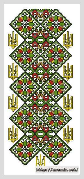 Download embroidery patterns by cross-stitch  - Чоловіча вишиванка «тризуб»