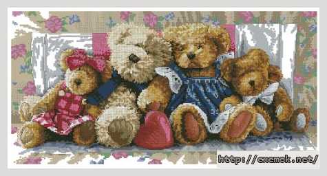 Download embroidery patterns by cross-stitch  - Семья мишек