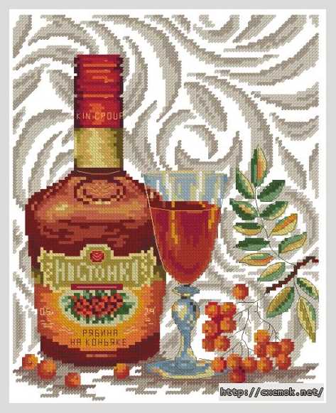 Download embroidery patterns by cross-stitch  - Рябина на коньяке