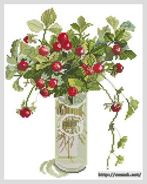 Download embroidery patterns by cross-stitch  - Индийская земляника