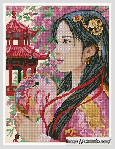 Download embroidery patterns by cross-stitch  - Принцесса азии