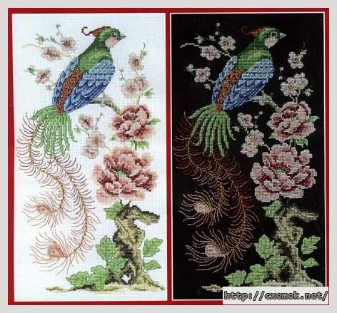 Download embroidery patterns by cross-stitch  - Феникс и пионы