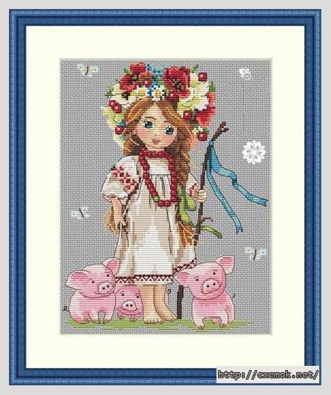 Download embroidery patterns by cross-stitch  - Пастушка