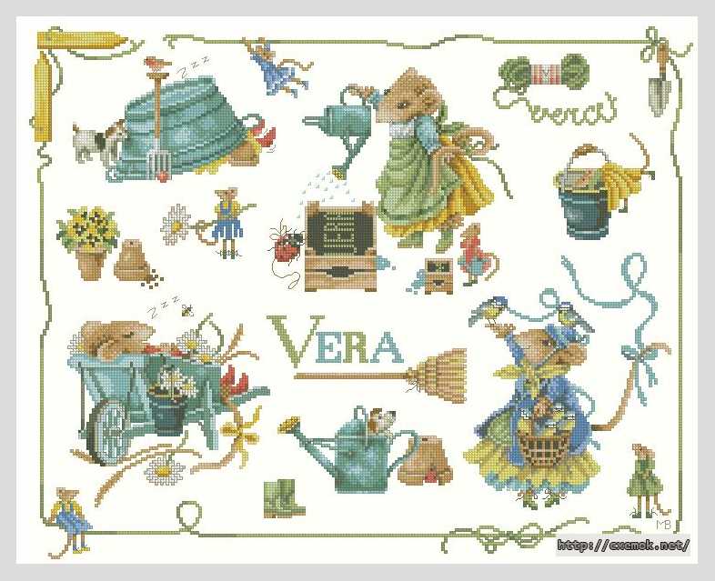 Download embroidery patterns by cross-stitch  - Мышь вера коллаж