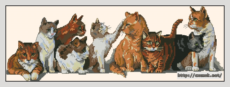 Download embroidery patterns by cross-stitch  - Nine lives, author 
