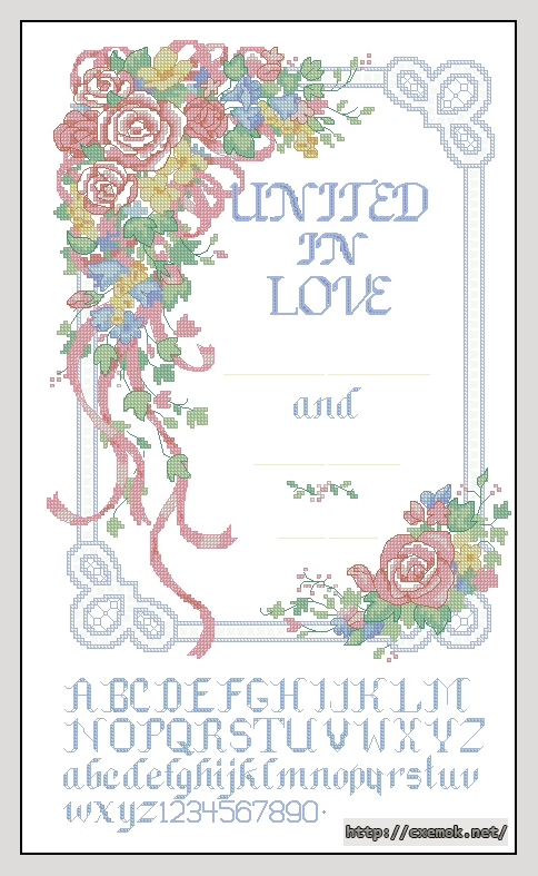 Download embroidery patterns by cross-stitch  - In love united, author 