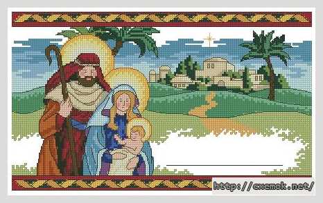 Download embroidery patterns by cross-stitch  - Праздник рождество