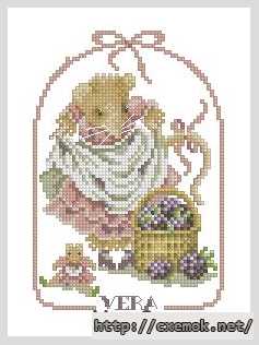 Download embroidery patterns by cross-stitch  - Мышь вера