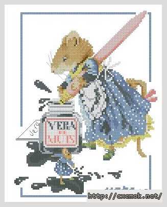 Download embroidery patterns by cross-stitch  - Мышь вера чернильница
