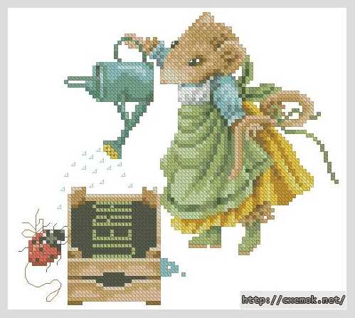 Download embroidery patterns by cross-stitch  - Мышь вера садовник