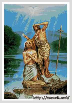 Скачать схемы вышивки нитками / крестом  - Крещение иисуса
