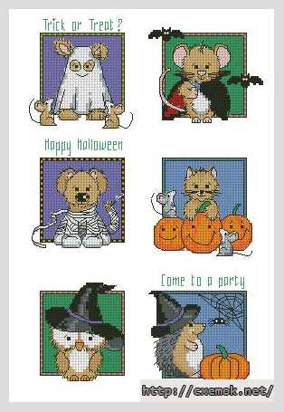 Download embroidery patterns by cross-stitch  - Герои хэллоуина